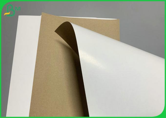 o branco do produto comestível 350gsm revestiu o papel de papel da caixa do alimento da polpa de madeira da parte traseira de Kraft