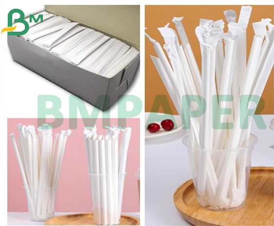 palhas plásticas Straw Wrapping Paper Bobin For do bloco 29mm branco de 28gsm 27mm