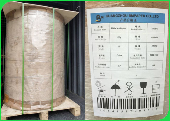 O rolo branco 120gsm do papel de embalagem De produto comestível para a embalagem do fast food ensaca/caixa
