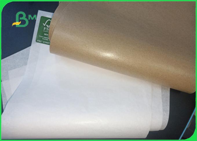Papel revestido branco do lado do produto comestível 30gsm do FSC 40gsm um/do marrom ofício para sacos de papel