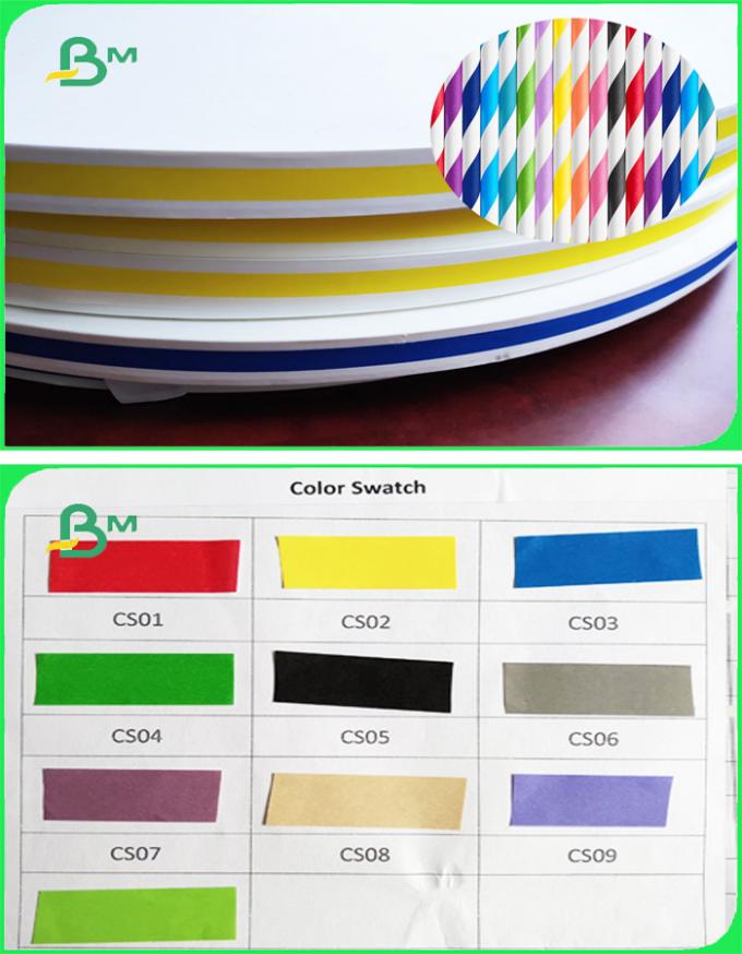 a cor de papel Slitted de 28gr 60gr imprimiu o FSC & o GV para a palha branca do papel do produto comestível