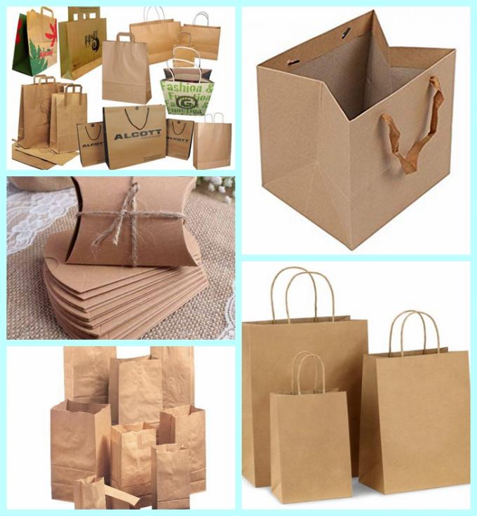 Cor biodegradável 160GSM do papel de embalagem Brown para sacos de compras