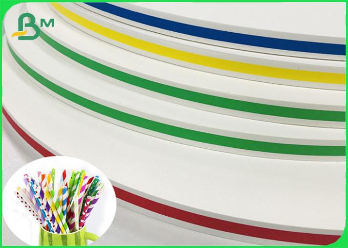 rolo multicolorido do papel de embalagem De produto comestível da listra de 60GSM 120GSM para fazer palhas