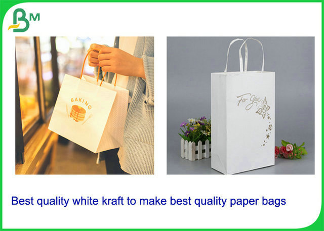 a força forte de 100g 120g descorou o papel de embalagem branco para sacos de Shoping