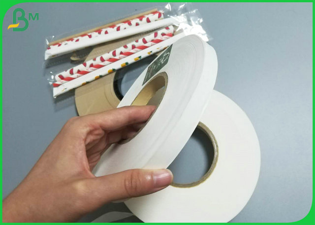 Certificação Straw Wrapping Kraft Paper 24g 28g 25mm do produto comestível 44mm em Rolls