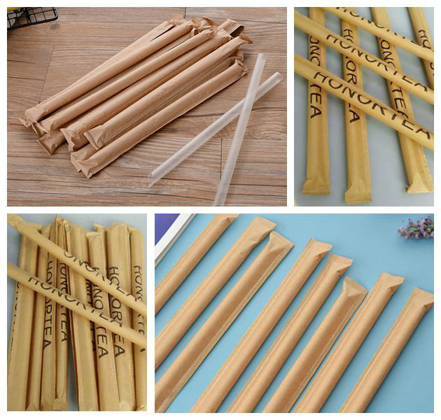28g Brown Kraft Straw Wrapping Paper 27mm Eco - amigável