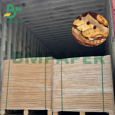30/35/38gr Papel de embrulho de sanduíche castanho ecológico para caixas para levar