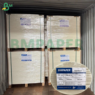 1 / S 295g + 15g PE Papel para Alimentos Congelados com Revestimento PE para Embalagem de Camarão Seguro para Congelador