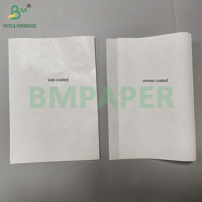 Papel branco encerado não revestido de 30gsm 35gsm para embrulhar alimentos fritos