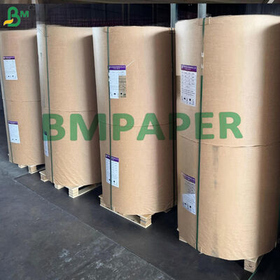 Papel revestido para tampa de iogurte seguro para alimentos 43 / 45gsm Kraft branqueado anti-rachadura