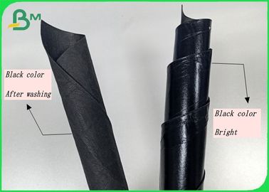 Papel de embalagem lavável da cor preta da fibra 0.55mm da largura 150cm×110yard para sacos de mão