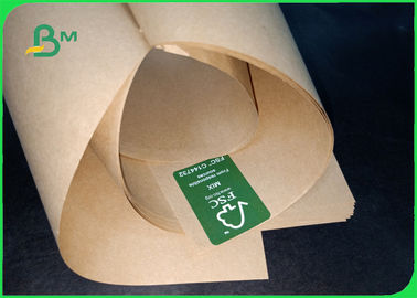 Produto comestível 40 papel de embalagem de Brown da resistência de rasgo 50 60 70 80gsm para o acondicionamento de alimentos
