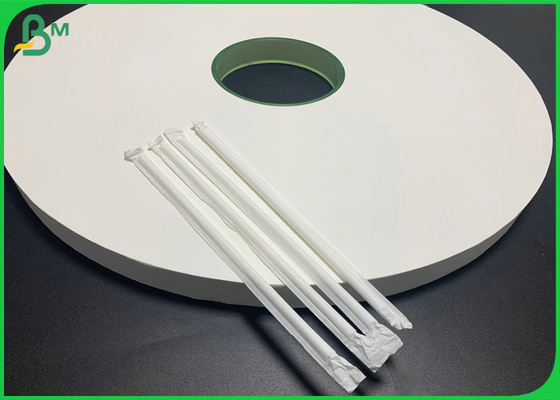 Papel de embalagem branco da lisura 53mm 28gsm para Straw Wrapping plástico