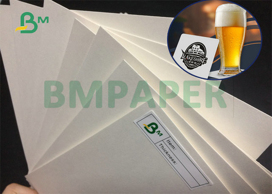 Branco 100% 0.9mm puro sem revestimento de Mat Coaster Paper 0.7mm 0.8mm da cerveja da fibra