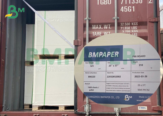 A placa de papel branca de GC1 325gsm 350gsm FBB cobre para recipientes do produto comestível