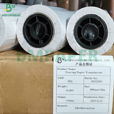 50gm 180gm Papel de rastreamento para rótulos de vestuário assistente de computador desenhados rolos de papel