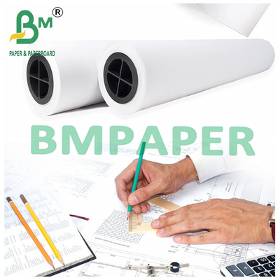 Papel de empréstimo de plotter branco brilhante para impressão CAD 36 "x 150ft 20LB em 2" Core