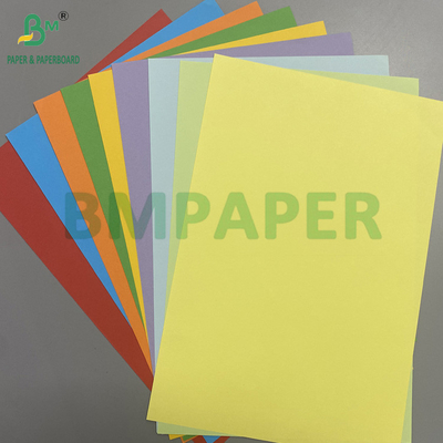 110gm Papel Offset de cor brilhante Folhas multicoloridas sem madeira Pacote em rebanho