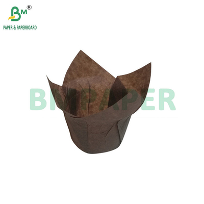 40 gm 80 gm Cor de café Papel de taça de bolo resistente a altas temperaturas Papel de embrulho de muffins de qualidade alimentar