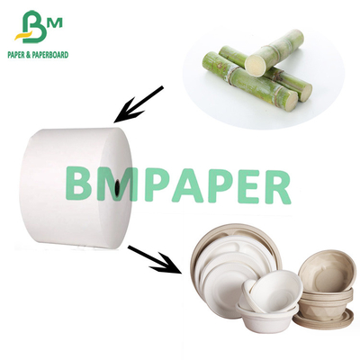Papel biodegradável de cana-de-açúcar de qualidade alimentar para pratos descartáveis de 70 g a 400 g
