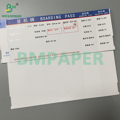 175GSM Cartão em branco em branco Papel térmico Impressão lateral para cartão de embarque