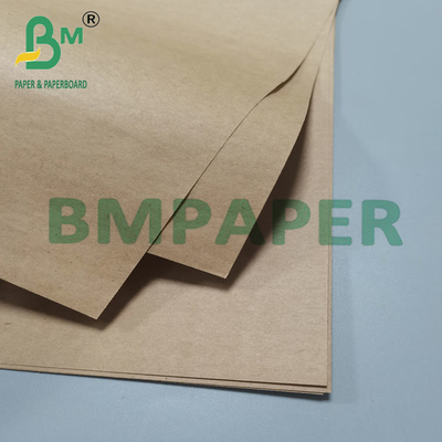 Cor natural 60gm 100gm 120gm Papel artesanal marrom para sacos de compras em folhas