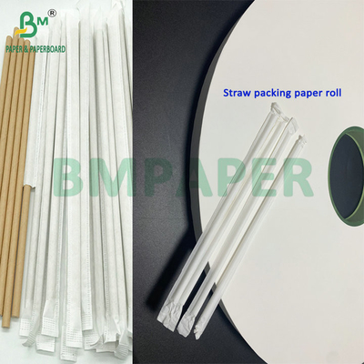 Papel Kraft branco de 32 mm 24 gm para embalagens individuais de palha
