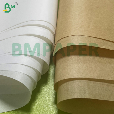 38-50gm Papel à prova de gordura para embalagens de alimentos gordurosos Opções castanho e branco Kit 3-8, resistente à umidade Reciclável