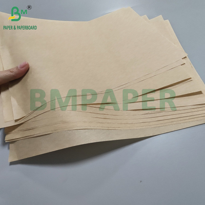 Papel à prova de gordura de silício não branqueado para frigideira a ar 40 x 60 cm