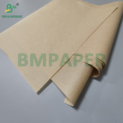 Papel à prova de gordura de silício não branqueado para frigideira a ar 40 x 60 cm