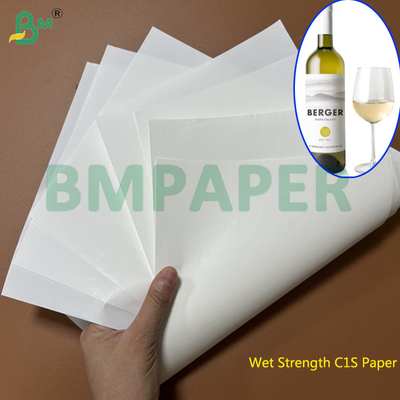 65 g 75 g Papel C1S de alta resistência ao molho brilhante para rótulos de vinho 70 cm 80 cm