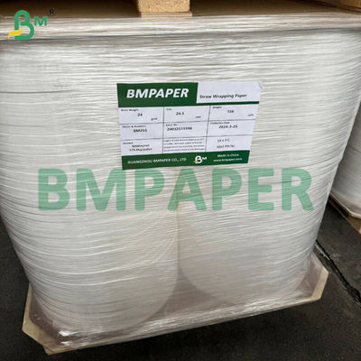 Single Color Two Color Printed Drinking Straw Wrapping Paper 24g 26g 28g