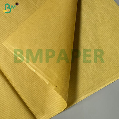 Folhas de papel kraft virgem amarelo dourado a riscas de 40 g, de alta resistência ao molho