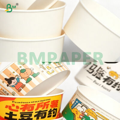 Base de papel resistente ao calor FDA revestido em 18G PE para aquecimento recipiente de comida para levar