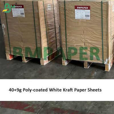 50gm Papel de embalagem de talheres 40g+9g Folhas de papel kraft branco poliestratificado