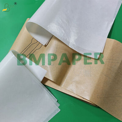 40 g + 9 g de papel de embalagem de talheres branco-marrom poli revestido 120 mm 160 mm Food Safe