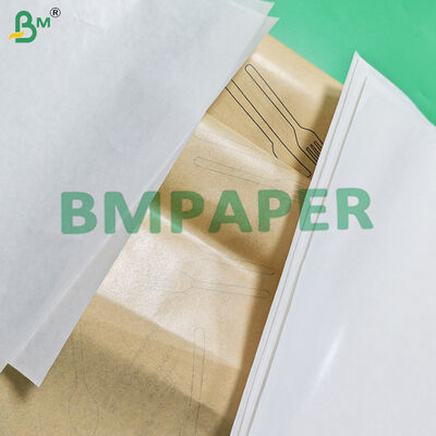 40 g + 9 g de papel de embalagem de talheres branco-marrom poli revestido 120 mm 160 mm Food Safe