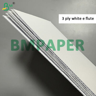 Cartão Ondulado 2 dobras 3 dobras E Flute 120cm x 85cm, Dois Lados Branco Alta Rigidez