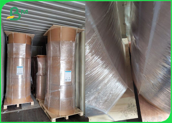Rolo de papel Kraft castanho PE revestido de lado único 80 gm