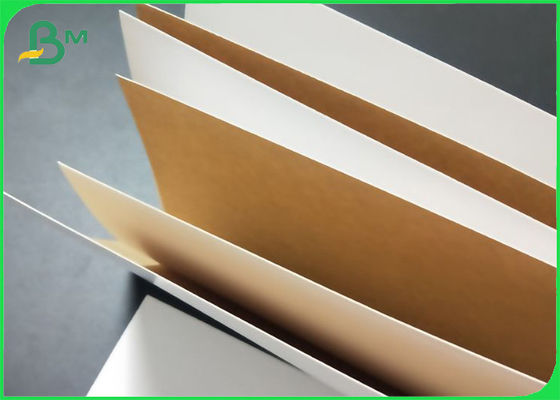 Material da caixa de embalagem de madeira Papel Kraft de qualidade alimentar branco com parte traseira marrom