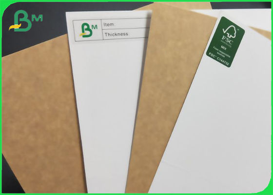 Material da caixa de embalagem de madeira Papel Kraft de qualidade alimentar branco com parte traseira marrom