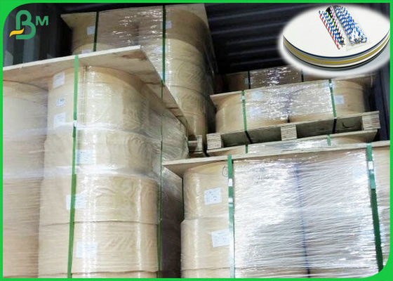 produto comestível de 15mm Juice Straw Paper Reels Color Stripes aprovado bebendo