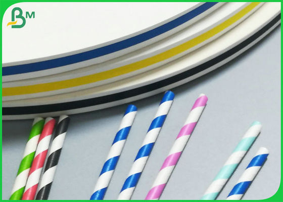 produto comestível de 15mm Juice Straw Paper Reels Color Stripes aprovado bebendo