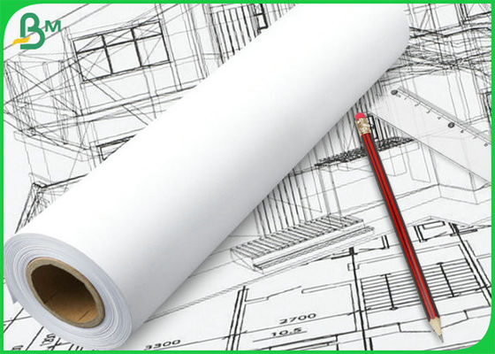 20LB 24" 36" de largura x 150ft 2 polegadas Core White Bond Roll Paper para Design Arquitetônico